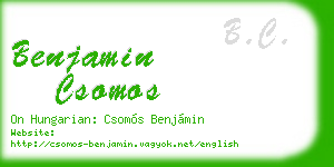 benjamin csomos business card
